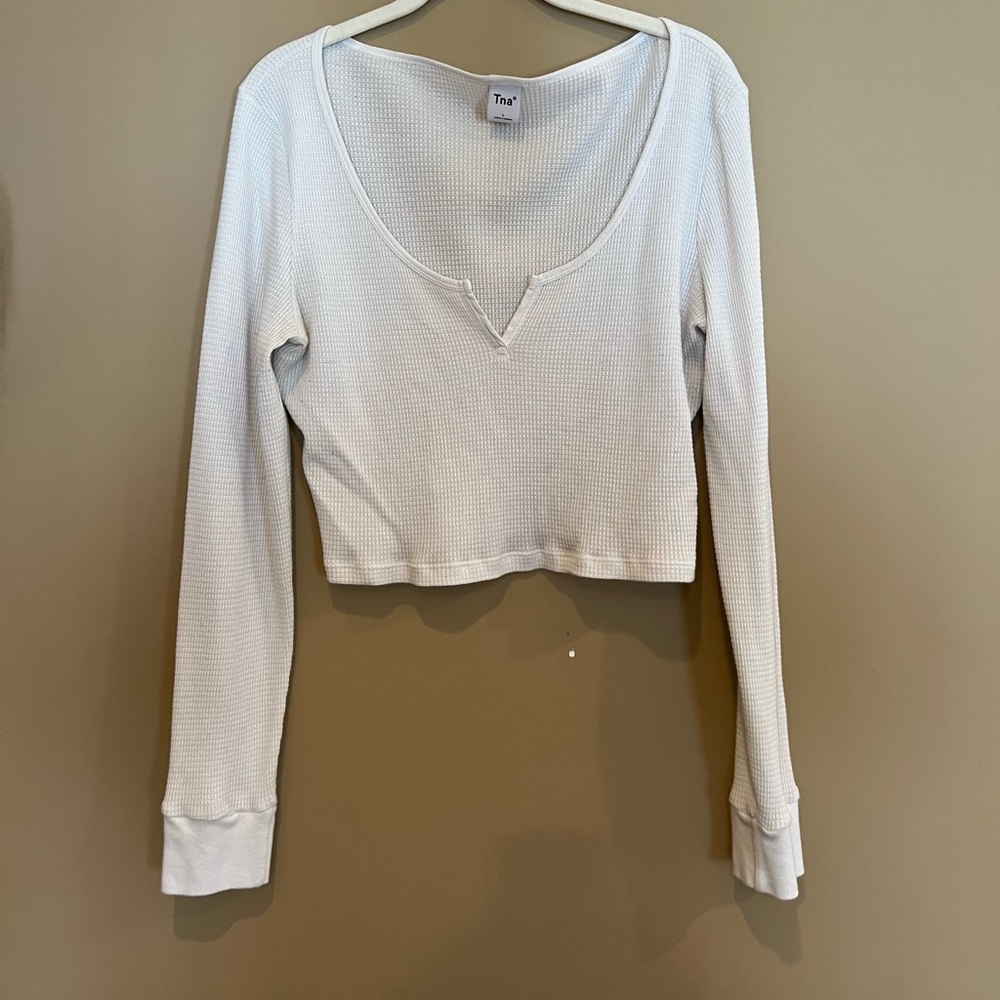 TNA Cropped Waffle Long Sleeve